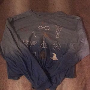 Harry Potter design long sleeve crop top